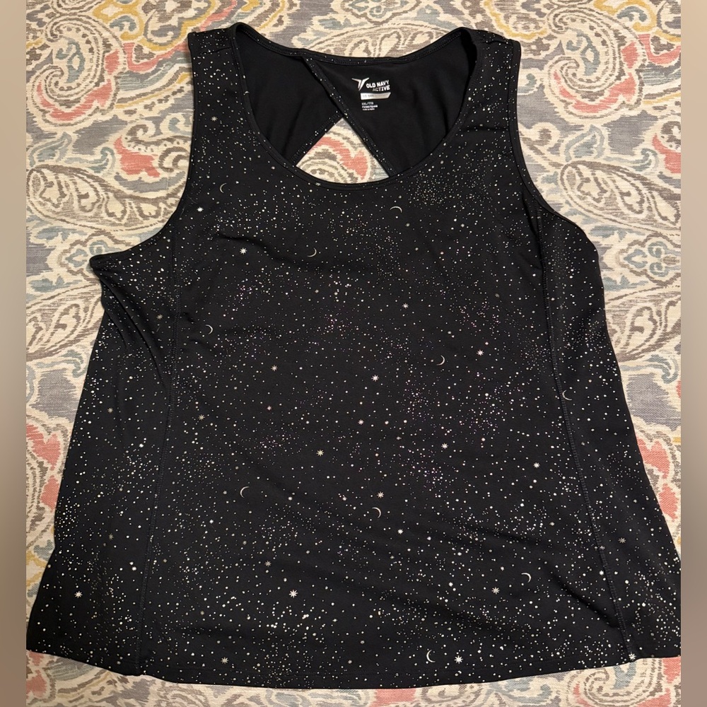 Old Navy Active Black Starry Tank Top